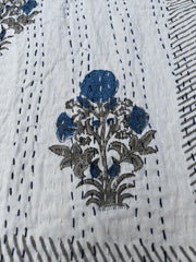 Indischer Kantha Quilt Handblockdruck Kantha Überwurf Boho Gudari Decke Tagesdecke Kantha Bettbezug Boho Quilt Queen Size Quilt