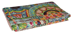 Handmade Indian Multi Patchwork Kantha Quilt – Single & Double Size Bedspread & Throw