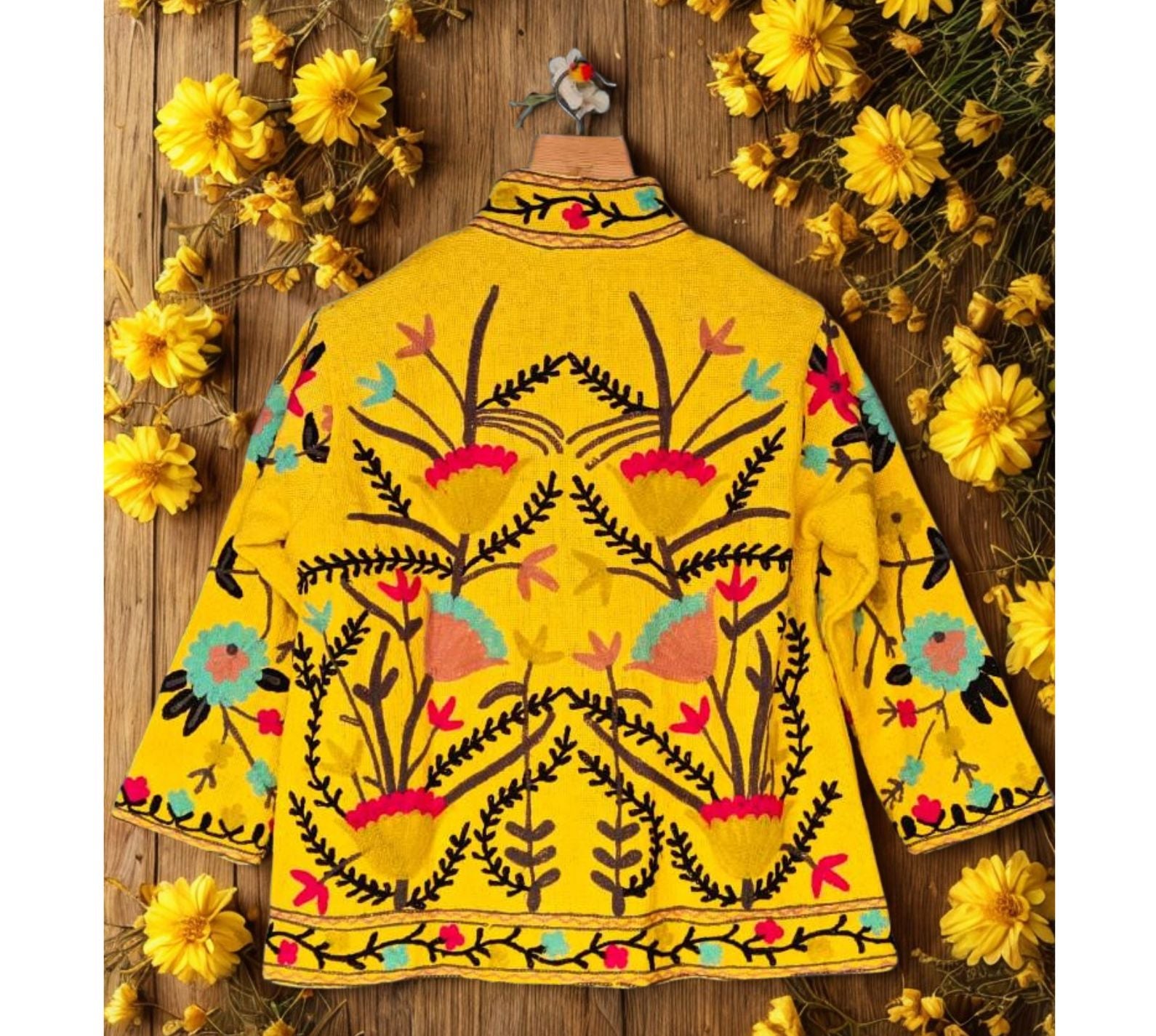 Yellow Suzani Cotton Jacket