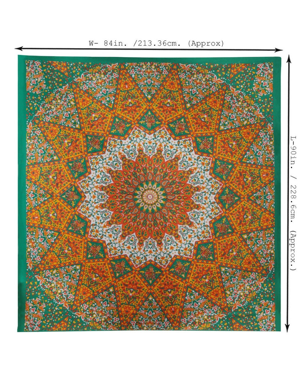 Star Mandala Tapestry – Queen Size Handmade Boho Wall Hanging & Bedspread