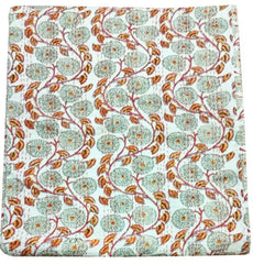Indian Kantha Quilt Block Printed Kantha Blanket Cotton Kantha Bedspread Handmade Kantha Throw Queen Size Kantha Bed Throw