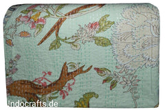 Handmade Indian Patchwork Kantha Quilt, Kantha Blanket, Throw, Kantha, Hand Sewn Bedspread Bedding, Throw Flower Print Single/Double Size