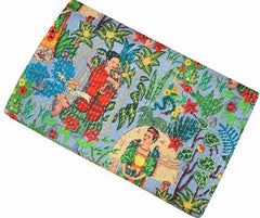 Indian Handmade Kantha Quilt Blanket – Single Size Cotton Bedspread & Throw, Kantha Gudari with Farida Kahlo Print