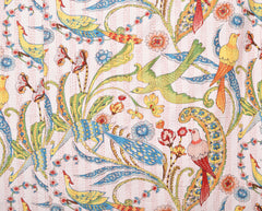 Handgemachte indische Kantha-Steppdecke, Kantha-Decke, Überwurf, Kantha, handgenähte Tagesdecke, Überwurf mit Blumendruck, Einzel-/Doppelgröße
