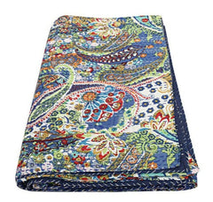 Indian Handmade Kantha Quilt Throw – Reversible Cotton Bedspread, Single & Double Size