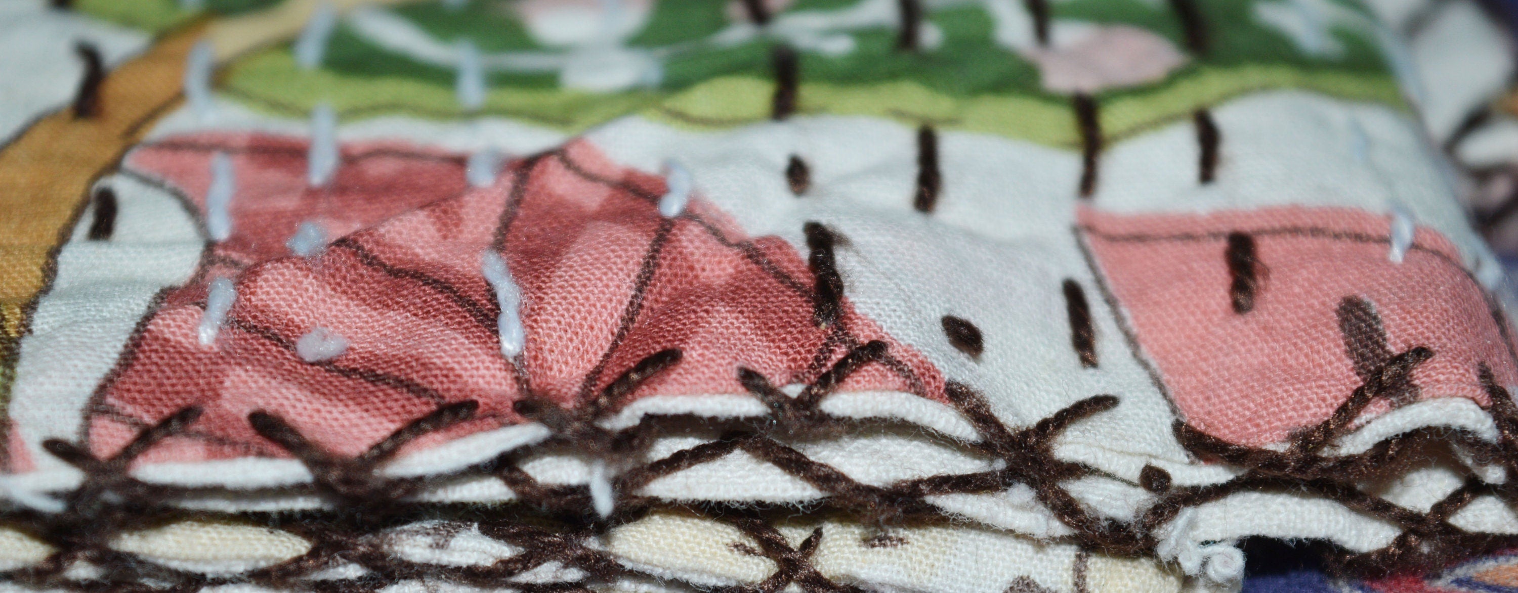 Handmade Indian Patchwork Kantha Blanket, Kantha Throw, Kantha, Hand Sewn Bedspread Bedding, Throw Flower Print Single/Double Size White