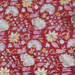 Indischer Jaipuri Red Print Quilt, Floral Razai Baumwolle Handgemachter Quilt, Tagesdecke Tröster Anokhi Boho Boho, Baumwollfüllung