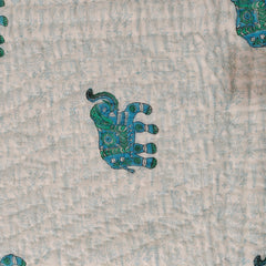 Indian Jaipuri Blue Print Quilt – Handmade Floral Razai Cotton Bedspread