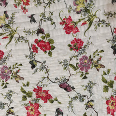 Indian Jaipuri Quilt – Handmade Floral Razai Cotton Couch Spread & Bed Comforter