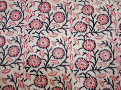 Vintage Kantha Quilt – Hand Block Printed Cotton Blanket & Bedspread, Twin/Queen/King