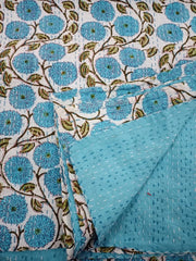 Hand Sewn Flower Kantha Quilt
