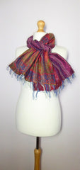 Indian Kantha Silk Scarf – Handmade Bohemian Hippie Patchwork Reversible Neck Wrap