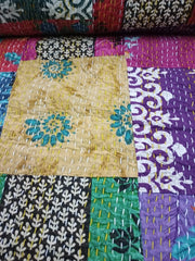 Hand-Stitched Kantha Quilt