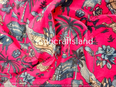 Indischer Baumwollstoff, Sommerkleider, Handblockdruck, Boho-Stoff, Gypsy-Stoff, Quilting-Baumwolle, Rosa Blumendruck Stoff Abenteuer Kunst
