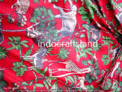 Indischer Baumwollstoff, Sommerkleider, Handblockdruck, Boho-Stoff, Gypsy-Stoff, Quilting-Baumwolle, Blumendruck-Stoff, Rote Abenteuerkunst
