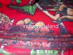 Indischer Baumwollstoff, Sommerkleider, Handblockdruck, Boho-Stoff, Gypsy-Stoff, Quilting-Baumwolle, Blumendruck-Stoff, Rote Abenteuerkunst