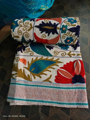 High-Quality Handmade Indigo Sujani Quilt – Cotton Throw with Beautiful Sujani Work