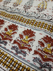 Indian Handmade Kantha Quilt Throw – Reversible Cotton Bedspread, King/Double Size, Floral Print