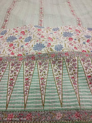 Indischer Kantha Quilt, handgemachter Druck, Kantha-Überwurf, indische Decke, Queen-Size-Tagesdecke, Kantha-Bettbezug, Boho-Quilt, King-Size-Quilt