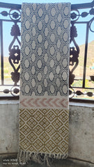 Indischer handbedruckter Bodenteppich, Handgemachter Teppich, Indischer Dhurrie-Teppich, Baumwollteppich, Flächenteppich, Aztekenteppich