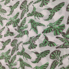 Blumenstoff Blockprint Stoff, Indischer Voile Baumwollstoff, floraler leichter weicher Jaipuri Stoff Meterware