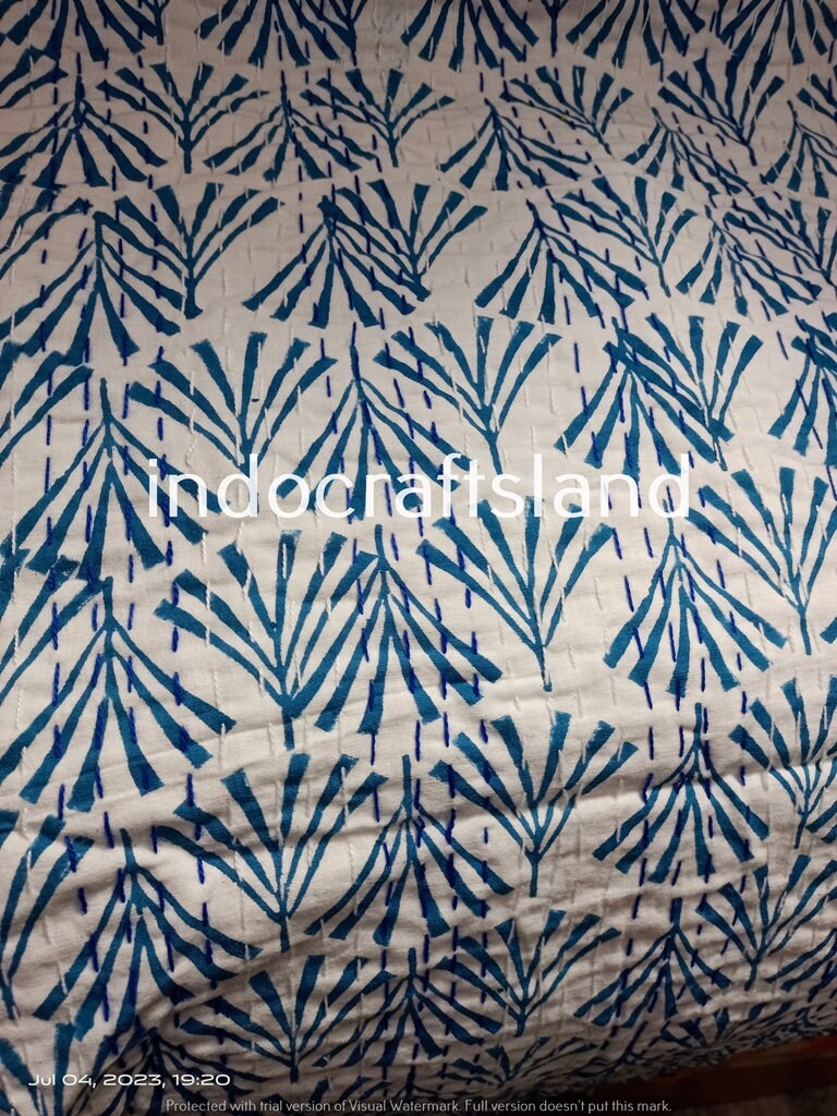 Boho Kantha Quilt – Double Cotton Throw