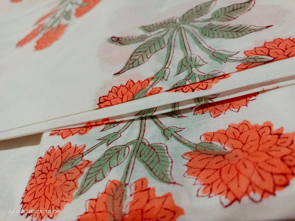 Indischer Baumwollstoff, Sommerkleider, Handblockdruck, Boho-Stoff, Gypsy-Stoff, Quilting-Baumwolle, Blumendruck-Stoff Baumwolle