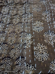 Queen Kantha Quilt Indischer handgemachter Überwurf Wendedecke Tagesdecke Baumwollstoff BOHEMIAN Boho Quilt schicke Bettwäsche Überwürfe Ajar Print
