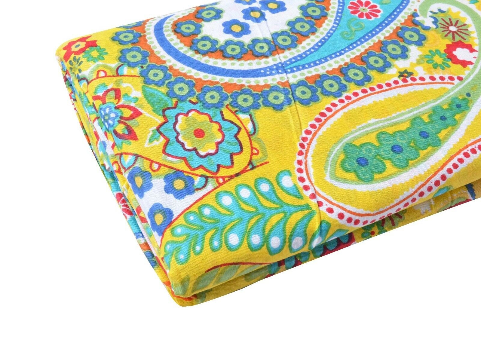 Indian Yellow Paisley Print Boho Fabric – 100% Cotton Cloth by 5 Yards for Curtains & Dressmaking