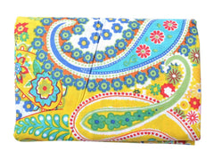 Indian Yellow Paisley Print Boho Fabric – 100% Cotton Cloth by 5 Yards for Curtains & Dressmaking