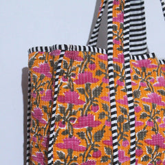 Block Print Quilted Cotton Tote