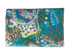 Boho Turquoise Paisley Cotton Fabric