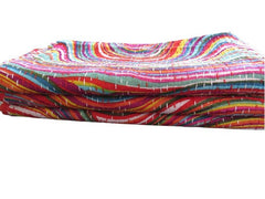 Handmade Indian Kantha Quilt, Kantha Blanket, Throw, Kantha, Hand Sewn Bedspread Bedding, Throw Lahariya Print Single/Double Size