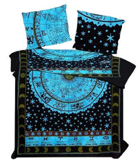 Queen Size Bettlakenbezug Mandala Bettwäsche Set Indische Tagesdecke Baumwollset Baumwollbettwäscheset mit 2 Kissenbezügen Mandala Decke