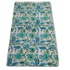 Blumenstoff Blockprint Stoff, Indischer Voile Baumwollstoff, floraler leichter weicher Jaipuri Stoff Bulk Stock