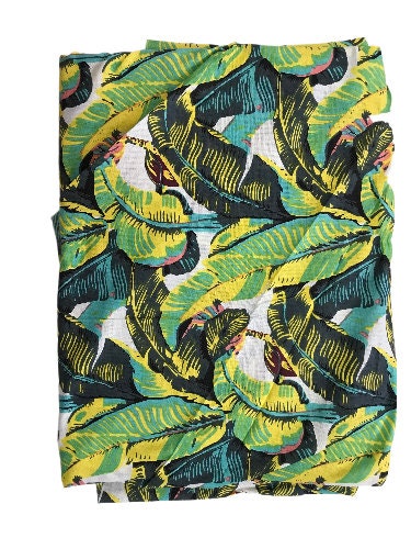 Cerulean Blue Leaf Print Baumwoll-Quiltstoff, Quiltstoff, Indischer Stoff, Robenstoff, Damenbekleidung, Stoff für Vorhänge