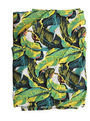 Cerulean Blue Leaf Print Baumwoll-Quiltstoff, Quiltstoff, Indischer Stoff, Robenstoff, Damenbekleidung, Stoff für Vorhänge