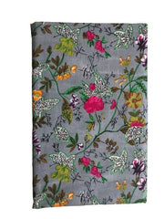 Indischer Baumwollstoff, Sommerkleider, Handblockdruck, Boho-Stoff, Gypsy-Stoff, Quilting-Baumwolle, Blumendruckstoff Paradise Print Grau