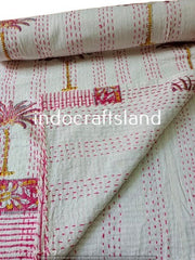 Indischer Kantha Quilt Handblockdruck Kantha Überwurf Decke Tagesdecke Kantha Bettbezug Boho Quilt Queen Size Quilt Boho Gudari