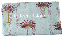 Indischer Kantha Quilt Handblockdruck Kantha Überwurf Decke Tagesdecke Kantha Bettbezug Boho Quilt Queen Size Quilt Boho Gudari