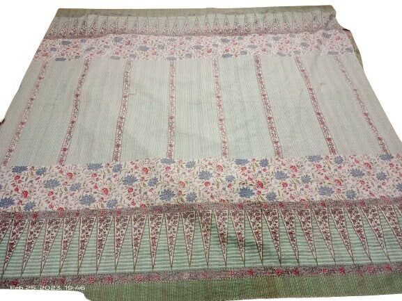 Indischer Kantha Quilt, handgemachter Druck, Kantha-Überwurf, indische Decke, Queen-Size-Tagesdecke, Kantha-Bettbezug, Boho-Quilt, King-Size-Quilt