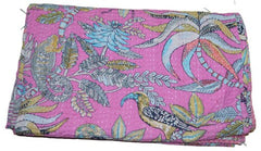Indischer Ethno-Affendruck, Kantha-Steppdecke, Handblockdruck, Queen-Size-Größe, 100 % Baumwolle, Tagesdecke, Bettüberwurf