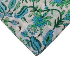 Blumenstoff Blockprint Stoff, Indischer Voile Baumwollstoff, floraler leichter weicher Jaipuri Stoff Bulk Stock