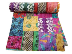Hand-Stitched Kantha Quilt