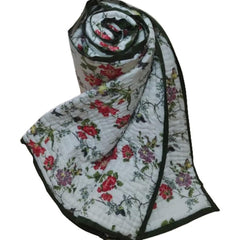 Indian Jaipuri Quilt – Handmade Floral Razai Cotton Couch Spread & Bed Comforter