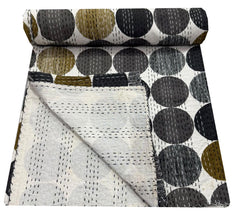 Polka Dot Kantha Cotton Quilt