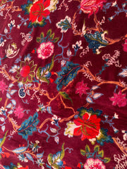 Indian Floral Printed Velvet Fabric