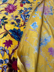 Indischer Samtstoff, Samtstoff, Baumwollsamtstoff, Polsterstoff, Meterware, indischer Samtstoff für Tischdecken, floral