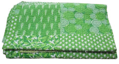 Indischer Ethno-Ajrakh-Patchworkdruck, Kantha-Steppdecke, Handblockdruck, Queen-Size-Größe, 100 % Baumwolle, Tagesdecke, Bettüberwurf
