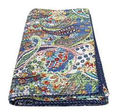 Indian Handmade Kantha Quilt Throw – Reversible Cotton Bedspread, Single & Double Size